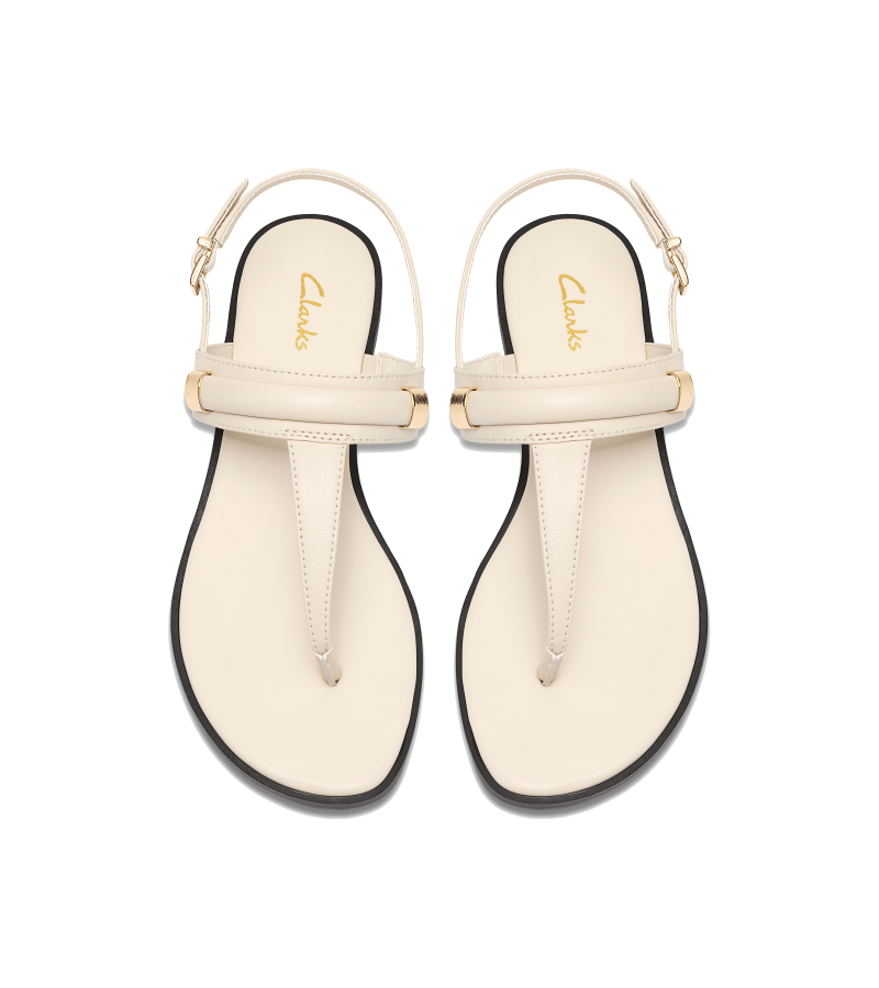 Clarks - Erisia Post White Leather